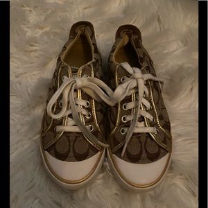COACH BARRETT tennis gold shoes size 6
